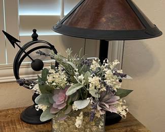 Table Lamp Arts & Crafts Mission Mica Tensor , Decor, Floral