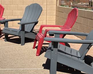 Adirondack Chairs 2 Grey, 2 Red