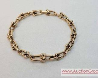 4 TIFFANY Co 7.5 Inch 18K Gold Medium Link Bracelet