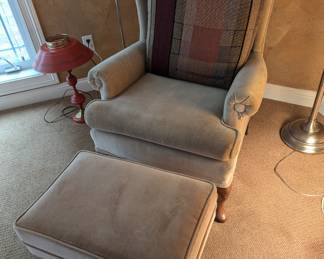 Upholstered Chair & Ottoman