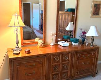 American of Martinsville gorgeous dresser with two mirrors 