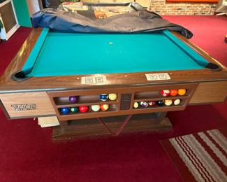 Groovy 1968 Brunswick VIP Pool Table with accessories