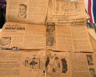 Moon landing newspaper clips 