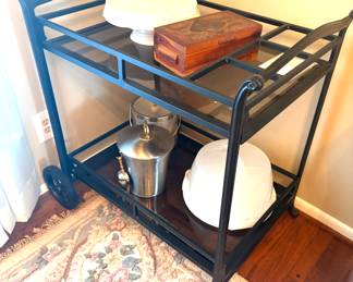 Vintage metal tea cart