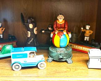 Collection of cast iron banks