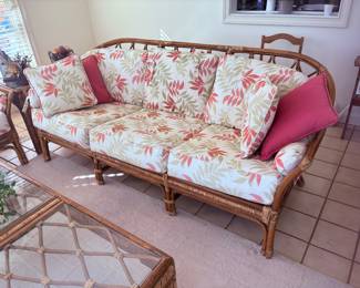 Vintage bamboo woven sofa