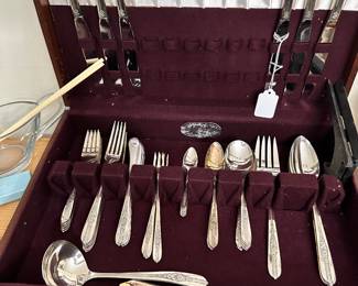 Silver plate in chest. Also set not in chest