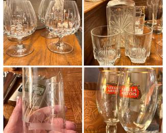 Nice glassware. Crystal, etched and more. 