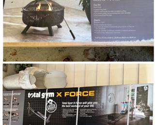 New in box
Fire pit and gym