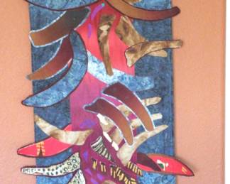 Whimsical Hand Quilted Wall Hanging by Gwen Jones