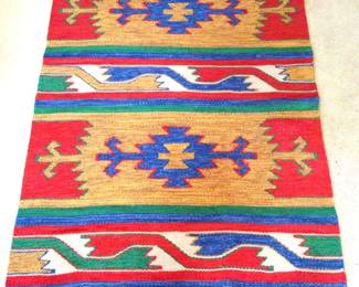 Colorful Aztec Style Jute Rug