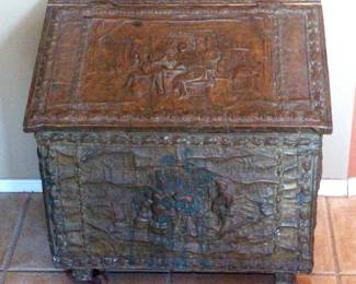 Antique Metal Wood Chest