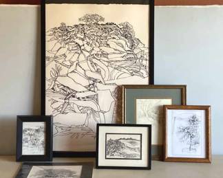 Landscape Pen Ink Drawings By Gwen Jones