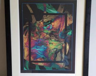 Abstract Scanned Leaves Print Four Seven By Peter Jones
