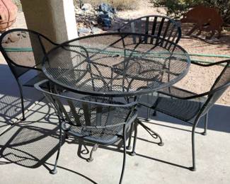 Metal Lattice Outdoor Table Patio Set