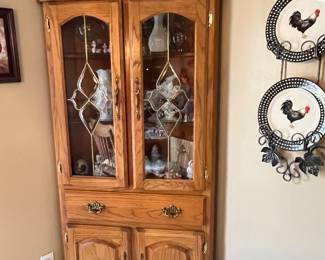 oak corner cabinet