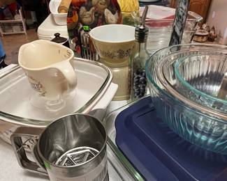 assorted pyrex