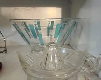 Vintage juicer and mcm bowl