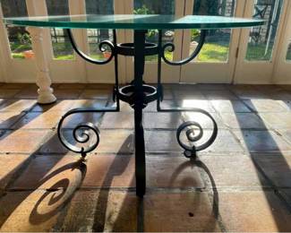 Iron Table With Glass Top