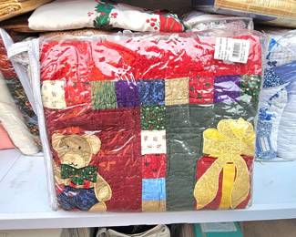 Vintage Christmas quilts.