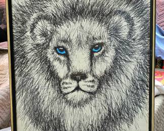 Rabindia Vintage Lion print.  Circa 1972