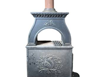 MORSØ Wood Stove | MORSØ 1BO wood burning stove; model originally produced between 1930 - 1985 Made in Denmark . Legs for Stove have been located and are included. Below is the description by the MORSØ Company:
MORSØ 1 BO is a majestic, efficient long-burning, air-tight, controlled draft stove. It is a box stove with a beautiful, gracefully arched heat exchanger on the top. The additional radiating surface created by the arch yields greater heat transfer from each load of wood. The large firebox will contain sufficient wood for overnight heating or will hold live coals for easy fire-building the next morning if the draft control is closed completely. - h. 48 x w. 24 x l. 14 in (overall)
