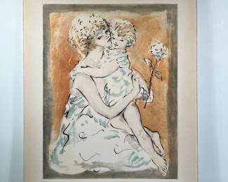 MARCEL VERTES (1895-1961) | Mother and Child
Color lithograph on watermarked paper. Ed. 53/100, pencil signed lower right, unframed. -  h. 28 x w. 22.25 in