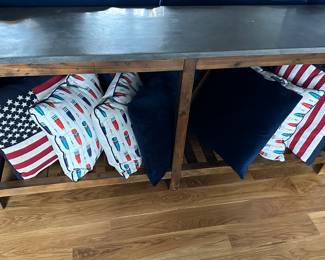 Metal topped sofa table