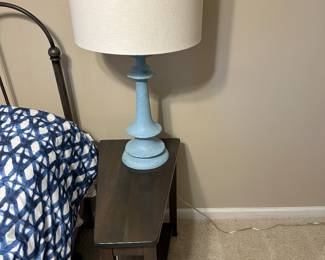 Pair of nightstands and lamps