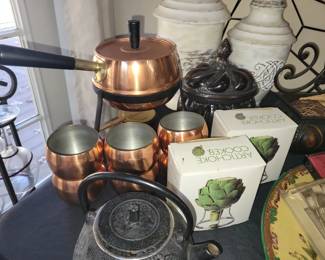 Copper fondue pot