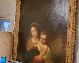 Large Antique Georgian early Victorian Madonna & child
