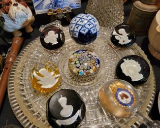 Huge collection of glass paperweights