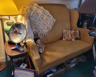 Antique high back settee