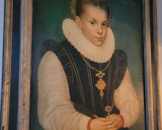 Print on wood of Princess Isabella Maria 1570