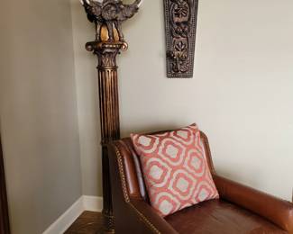 Leather chair & ottoman