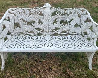 Cast aluminum garden bench