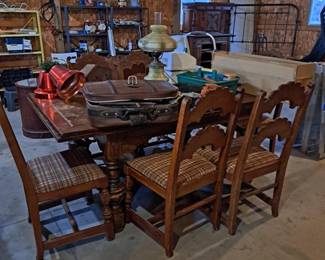 new picture of garage items, dining table and chairs
