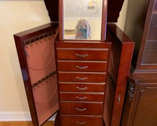 #19 Wood Jewelry Armoire w/flip-up top and flip-open Sides - 18x15x39 $75.00