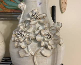 #242 Cream Pottery Vase w/3 dimensional Flowers - 13" Tall $35.00
#243 Cream Pottery Vase w/3 dimensional Flowers - 13" Tall $35.00
#244 Cream Pottery Vase w/3 dimensional Flowers - 15" Tall $35.00