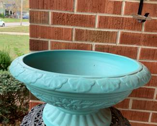 #70 Painted Teal Ceramic Flower Pot - 18x9 $30.00