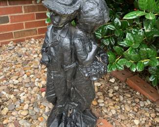 #143 Black Painted Boy and Girl Statue - 24" Tall $45.00