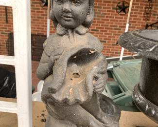 #128 Black Concrete Statue of Girl - 16" Tall $30.00