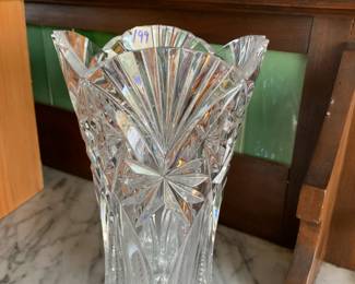 #199 Heavy Leaded Crystal Vase - 12" Tall $20.00