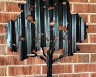 #114 Cut Metal Black Painted Tree - 22x24 $25.00
