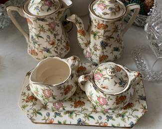 #170 Coffee/Tea Service w/coffee and tea pot w/sugar & Creamer w/tray $35.00