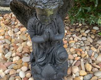 #150 Concrete Black painted Angel - 13" Tall $30.00