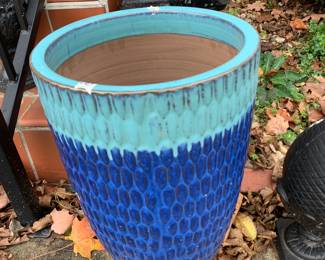 #88 Teal/Blue Terra Cotta Pot - 11x17 $30.00