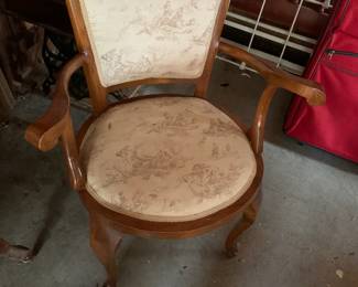 #174 Wood Odd Arm Chair w/upholstered Back & Seat $75.00