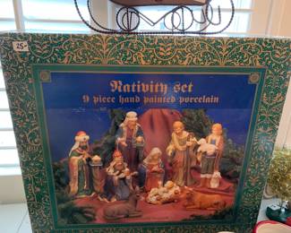 #216 Nativity Set 9 pc Hand-painted Porcelain $25.00