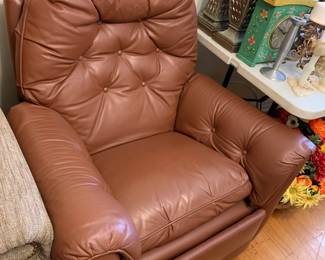 #51 Brown Recliner with non-continuous lift foot w/button back and arms $100.00
